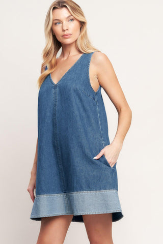MAIN STREET DENIM MINI DRESS - Glamourous Grace