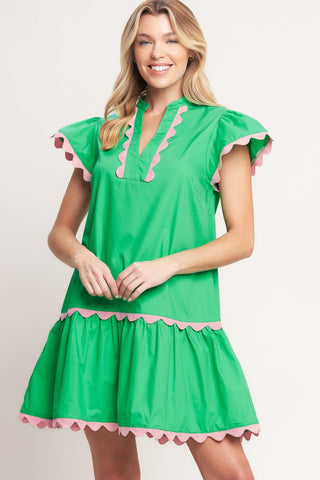 PRETTY IN GREEN WOVEN MINI DRESS - Glamourous Grace