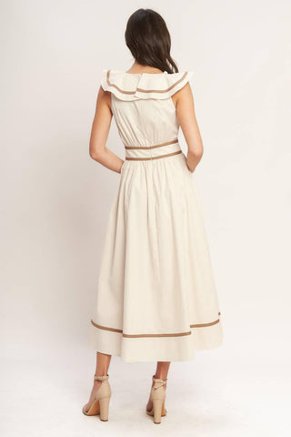 BREEZE CANVAS WOVEN MIDI DRESS - Glamourous Grace
