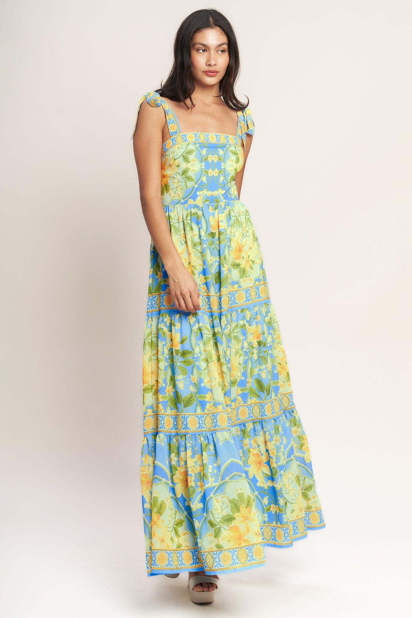 GOLDEN HOUR BLOOM WOVEN MAXI DRESS - Glamourous Grace
