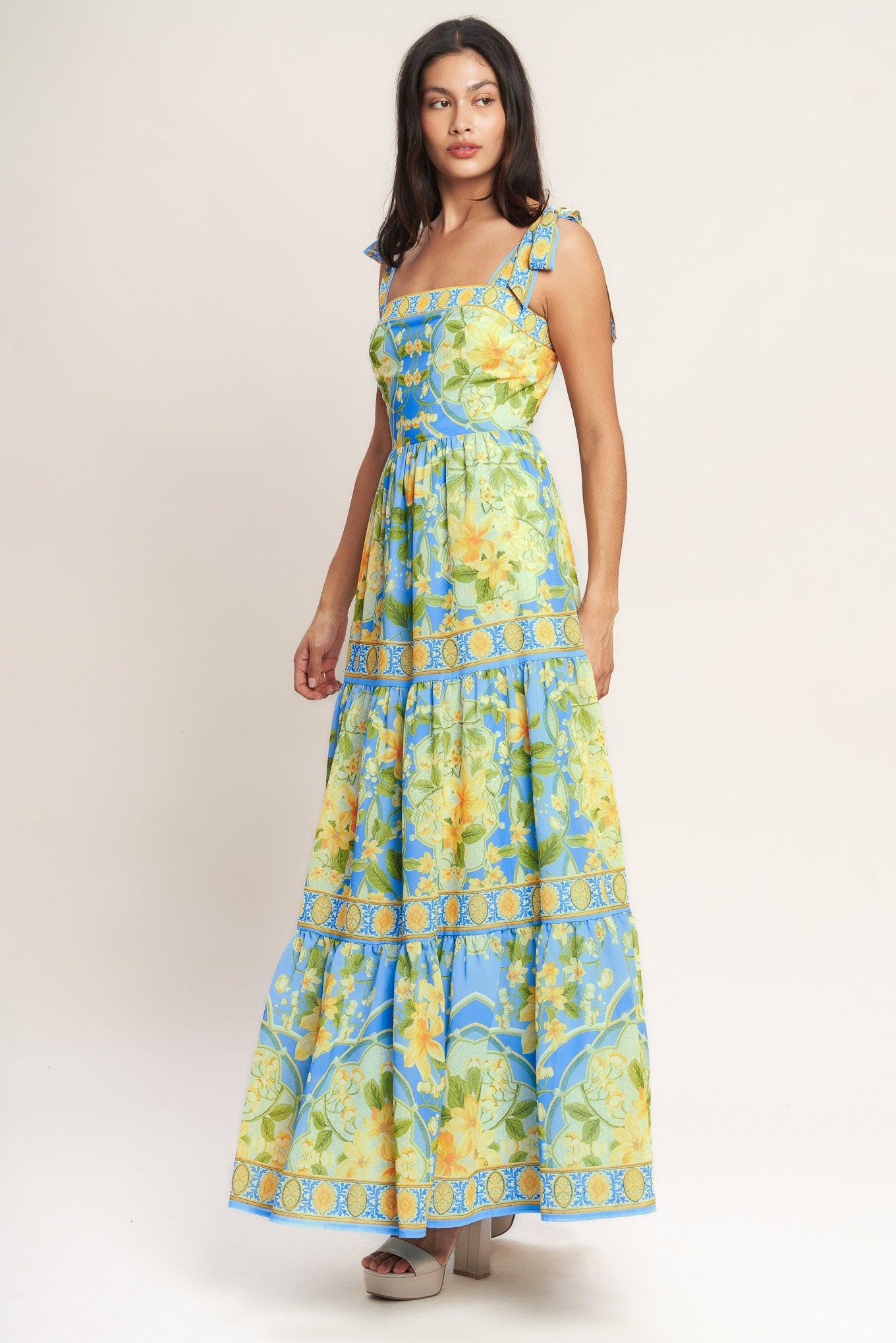 GOLDEN HOUR BLOOM WOVEN MAXI DRESS - Glamourous Grace