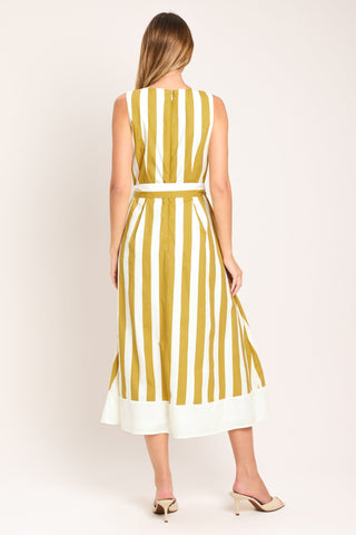 SUNSHINE STRIPE WOVEN MIDI DRESS - Glamourous Grace