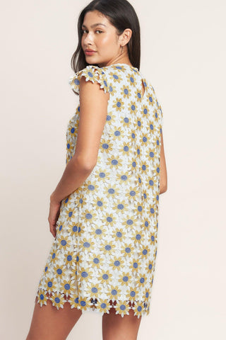 LITTLE RAY OF JOY WOVEN LACE MINI SHIFT DRESS - Glamourous Grace