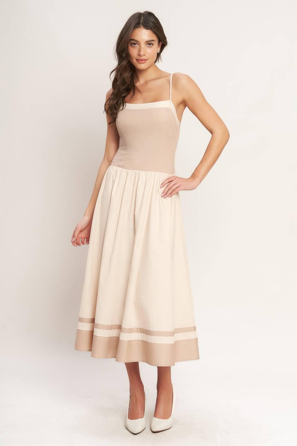 SPRING HARMONY COLOR BLOCKED MIDI DRESS - Glamourous Grace