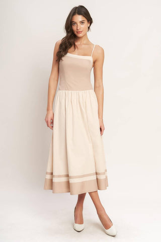 SPRING HARMONY COLOR BLOCKED MIDI DRESS - Glamourous Grace