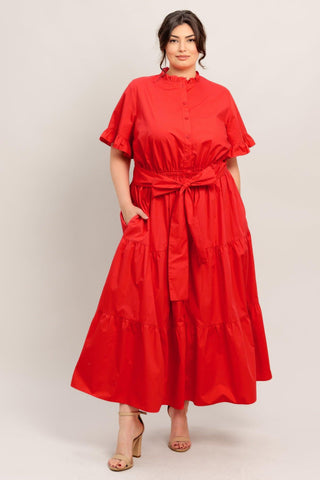 FEELS LIKE A COMPLIMENT WOVEN MIDI DRESS - Glamourous Grace