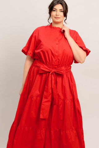 FEELS LIKE A COMPLIMENT WOVEN MIDI DRESS - Glamourous Grace