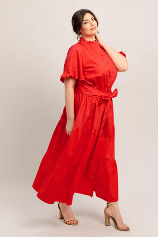 FEELS LIKE A COMPLIMENT WOVEN MIDI DRESS - Glamourous Grace