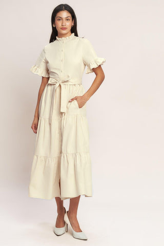 FEELS LIKE A COMPLIMENT WOVEN MIDI DRESS - Glamourous Grace