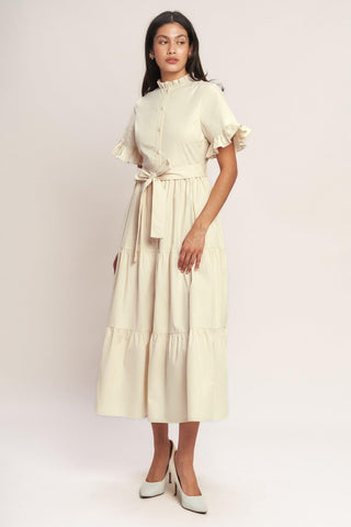 FEELS LIKE A COMPLIMENT WOVEN MIDI DRESS - Glamourous Grace