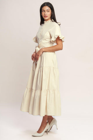 FEELS LIKE A COMPLIMENT WOVEN MIDI DRESS - Glamourous Grace