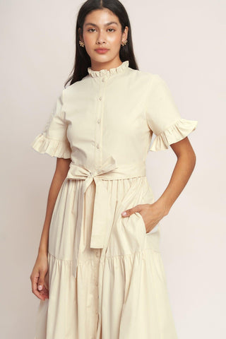 FEELS LIKE A COMPLIMENT WOVEN MIDI DRESS - Glamourous Grace