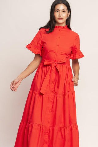 FEELS LIKE A COMPLIMENT WOVEN MIDI DRESS - Glamourous Grace