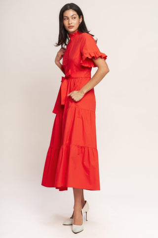 FEELS LIKE A COMPLIMENT WOVEN MIDI DRESS - Glamourous Grace