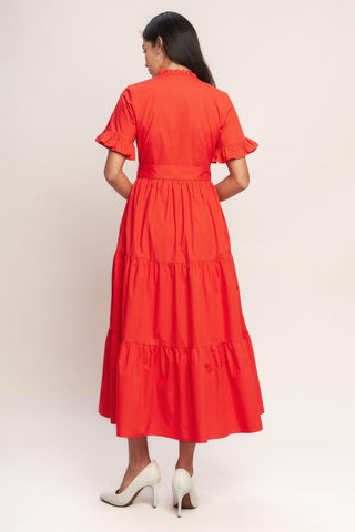 FEELS LIKE A COMPLIMENT WOVEN MIDI DRESS - Glamourous Grace