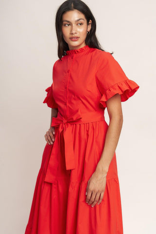 FEELS LIKE A COMPLIMENT WOVEN MIDI DRESS - Glamourous Grace