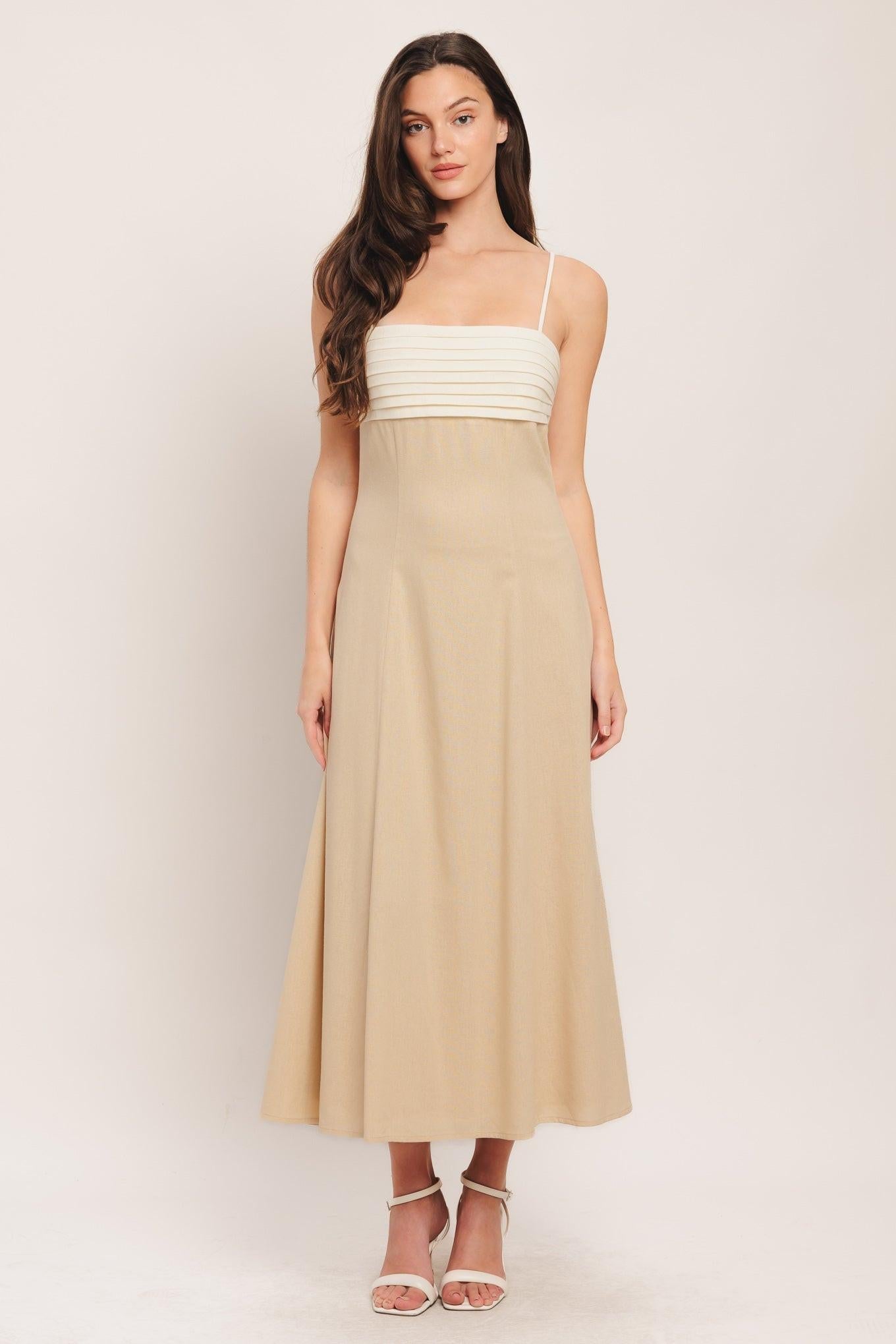 QUIET LUXE MOMENT WOVEN MIDI DRESS - Glamourous Grace