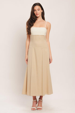 QUIET LUXE MOMENT WOVEN MIDI DRESS - Glamourous Grace