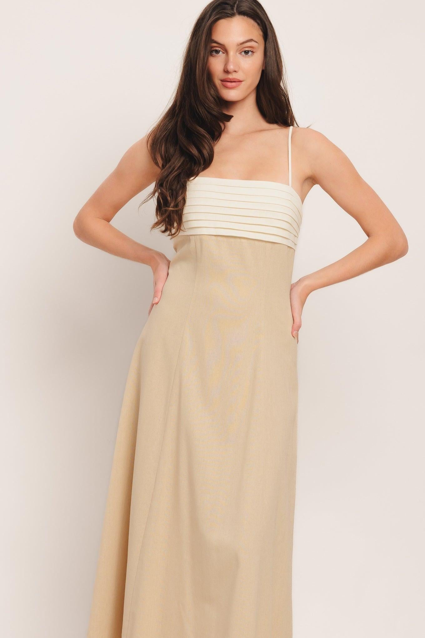 QUIET LUXE MOMENT WOVEN MIDI DRESS - Glamourous Grace