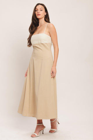 QUIET LUXE MOMENT WOVEN MIDI DRESS - Glamourous Grace