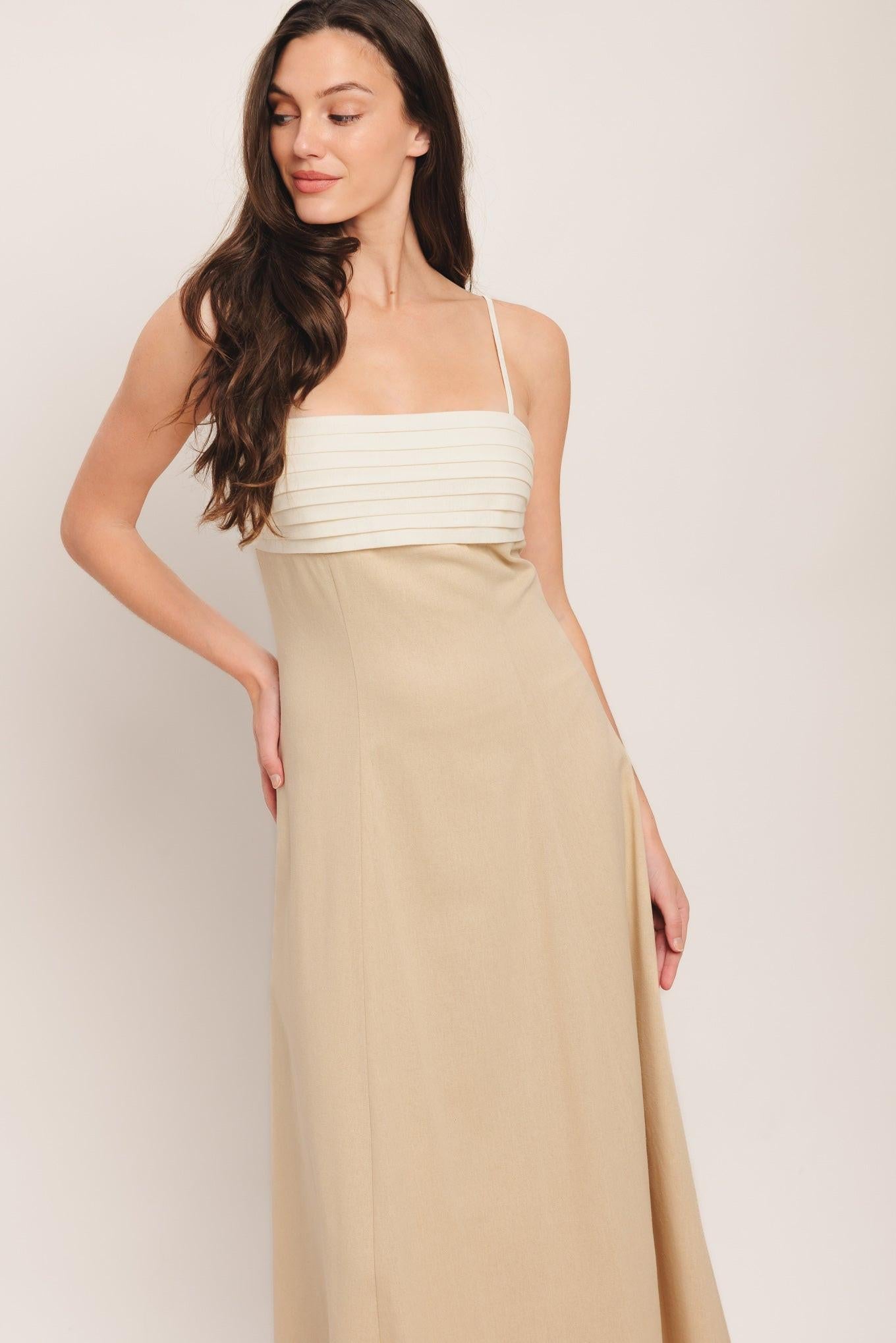 QUIET LUXE MOMENT WOVEN MIDI DRESS - Glamourous Grace