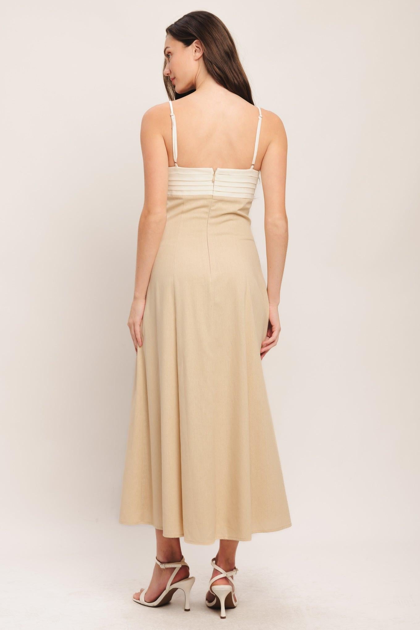QUIET LUXE MOMENT WOVEN MIDI DRESS - Glamourous Grace