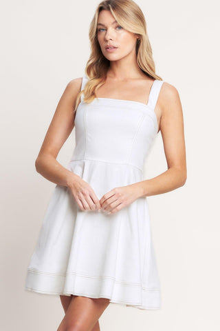 FIRST DATE FEELS WOVEN TWILL MINI DRESS - Glamourous Grace