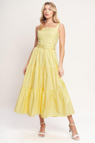SUNSHINE SERENADE WOVEN MIDI DRESS - Glamourous Grace