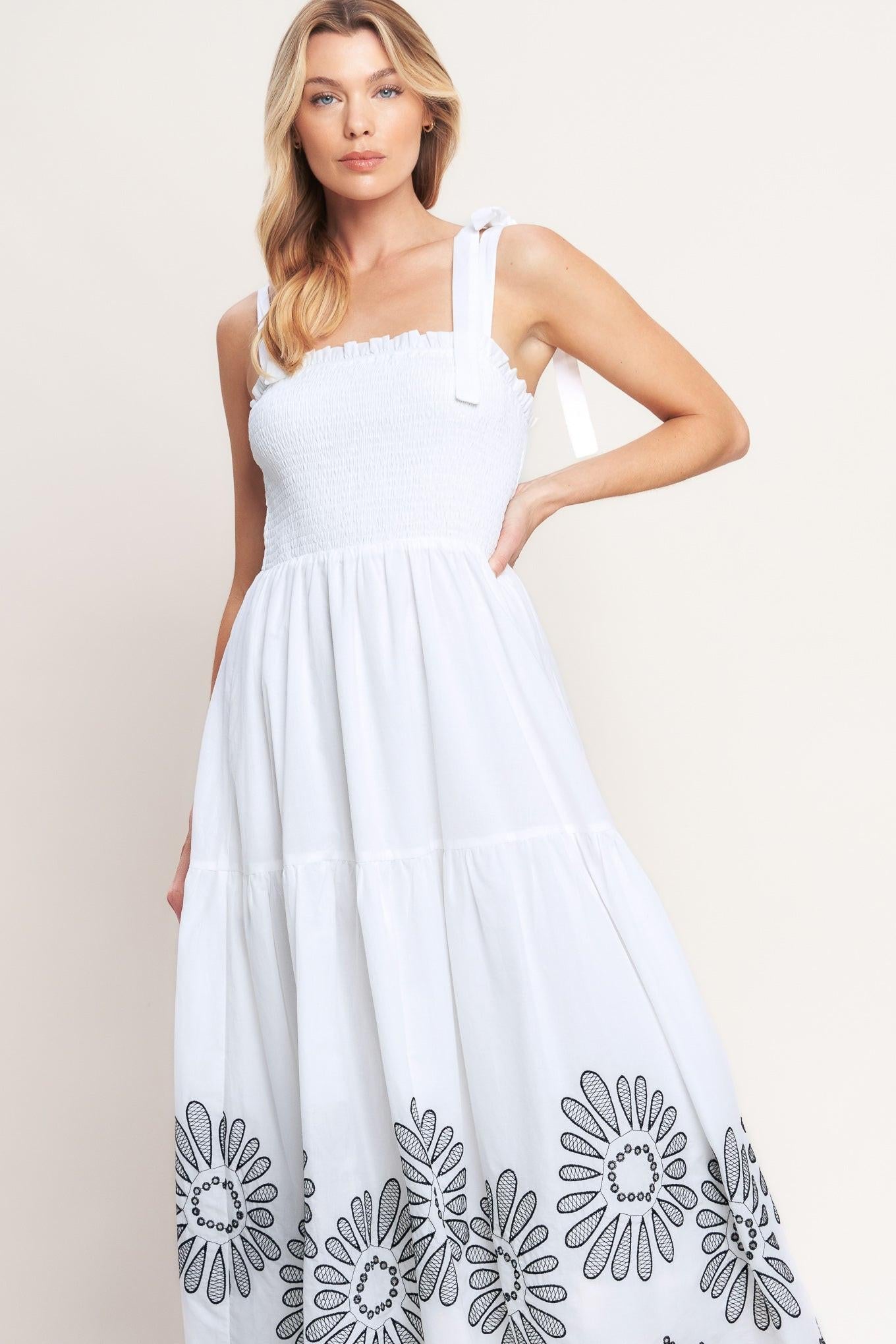 WHISPERS OF SUMMER WOVEN MIDI DRESS - Glamourous Grace