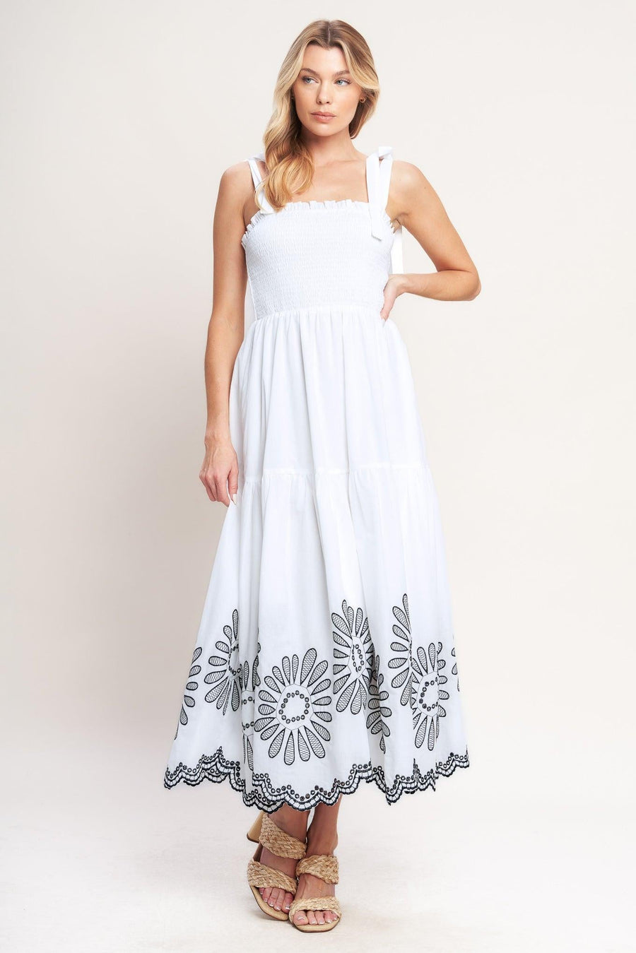 WHISPERS OF SUMMER WOVEN MIDI DRESS - Glamourous Grace
