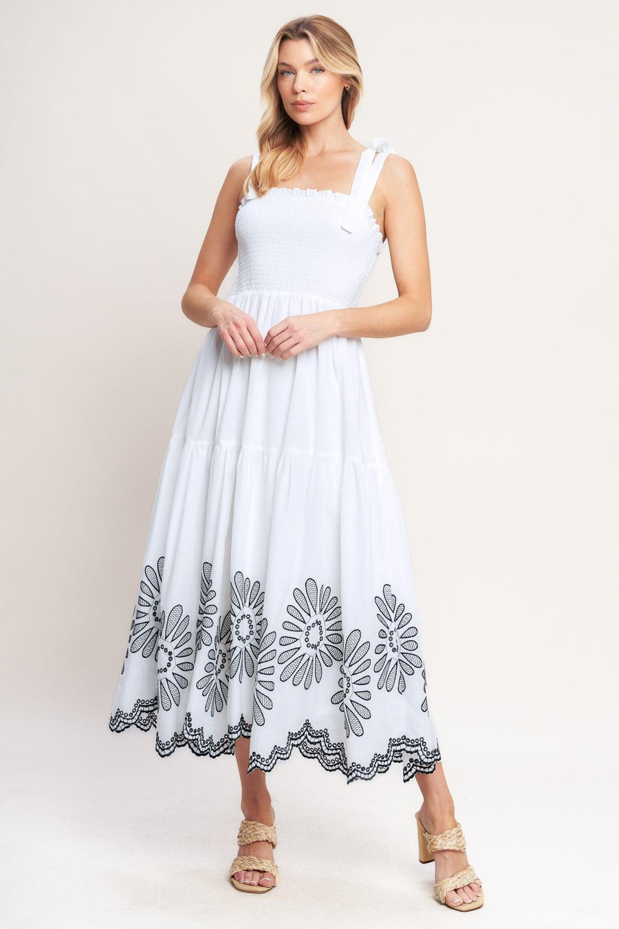 WHISPERS OF SUMMER WOVEN MIDI DRESS - Glamourous Grace