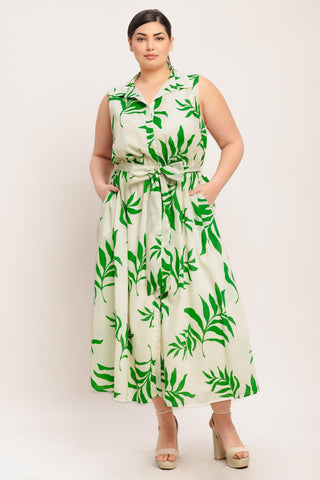 GREEN DAYDREAM WOVEN MIDI DRESS - Glamourous Grace