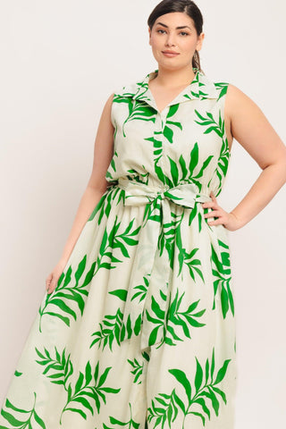 GREEN DAYDREAM WOVEN MIDI DRESS - Glamourous Grace