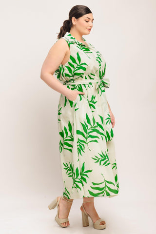 GREEN DAYDREAM WOVEN MIDI DRESS - Glamourous Grace