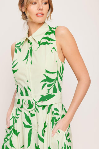GREEN DAYDREAM WOVEN MIDI DRESS - Glamourous Grace