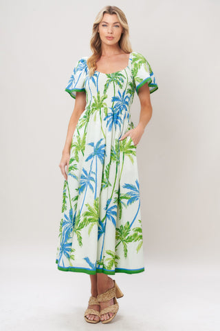 PALM ESCAPADE WOVEN MIDI DRESS - Glamourous Grace