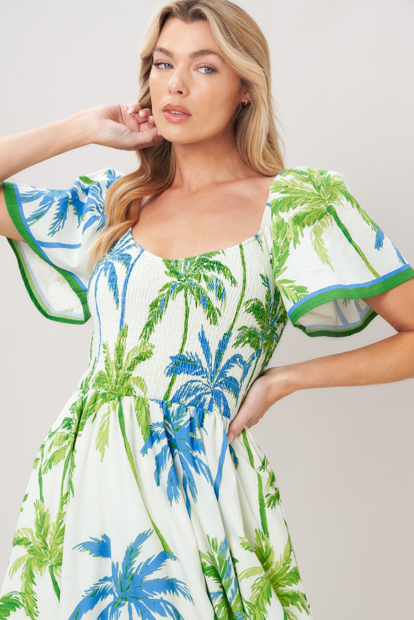 PALM ESCAPADE WOVEN MIDI DRESS - Glamourous Grace
