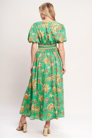 TROPICAL STATE OF HEART WOVEN MIDI DRESS - Glamourous Grace