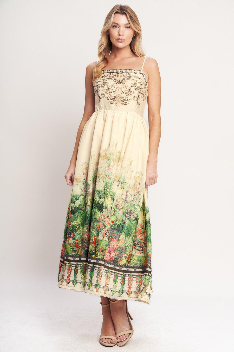 HEIRLOOM BORDER WOVEN MIDI DRESS - Glamourous Grace