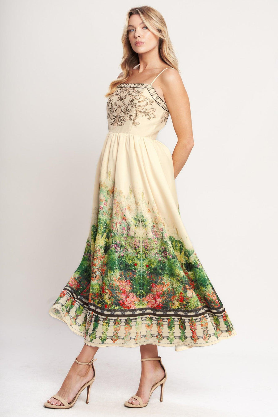 HEIRLOOM BORDER WOVEN MIDI DRESS - Glamourous Grace