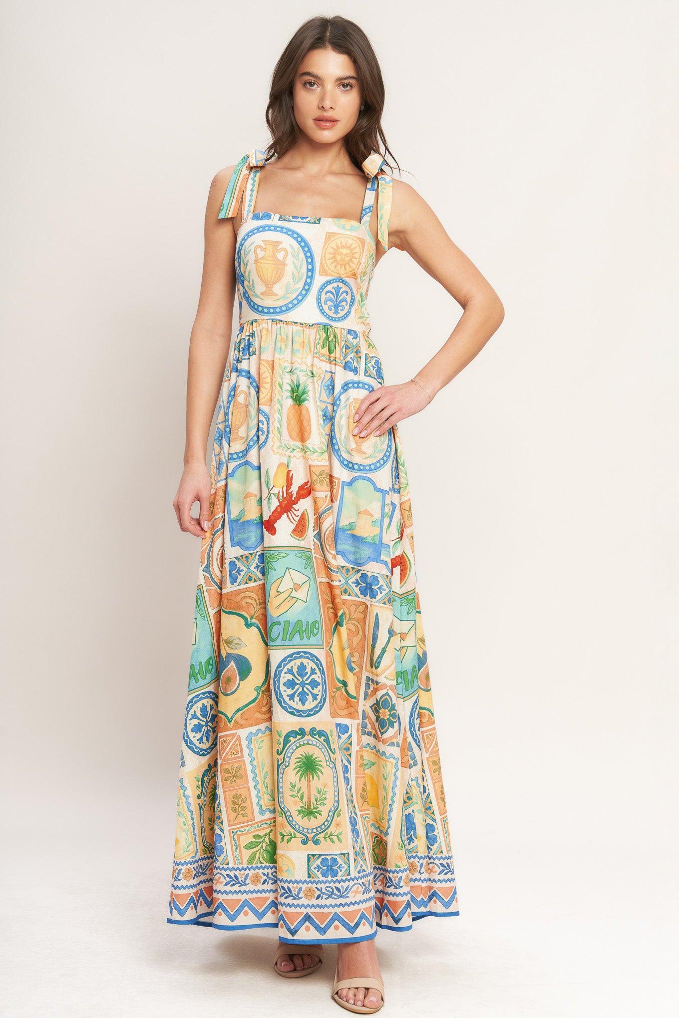 AMALFI POSTCARD WOVEN MAXI DRESS - Glamourous Grace