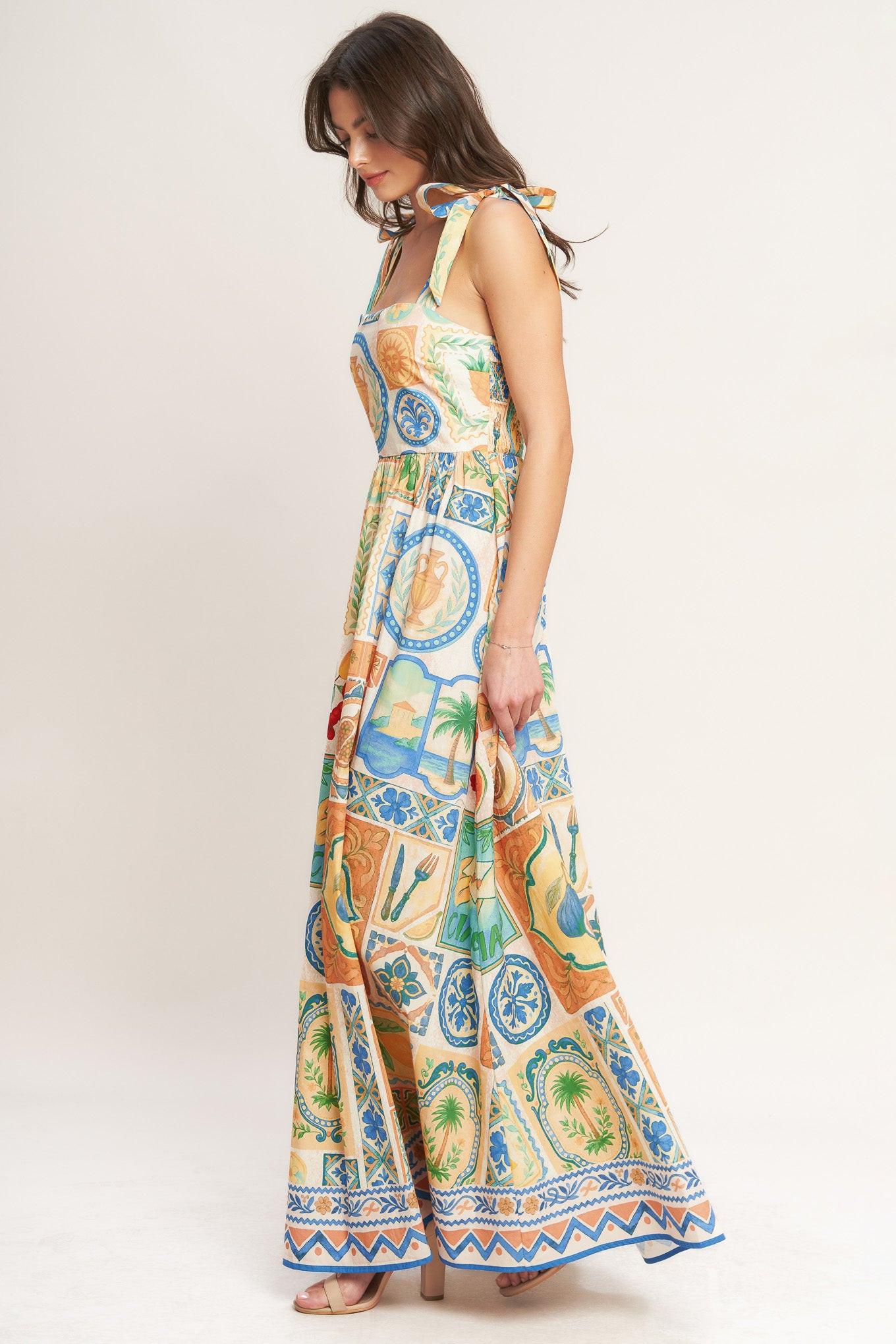 AMALFI POSTCARD WOVEN MAXI DRESS - Glamourous Grace
