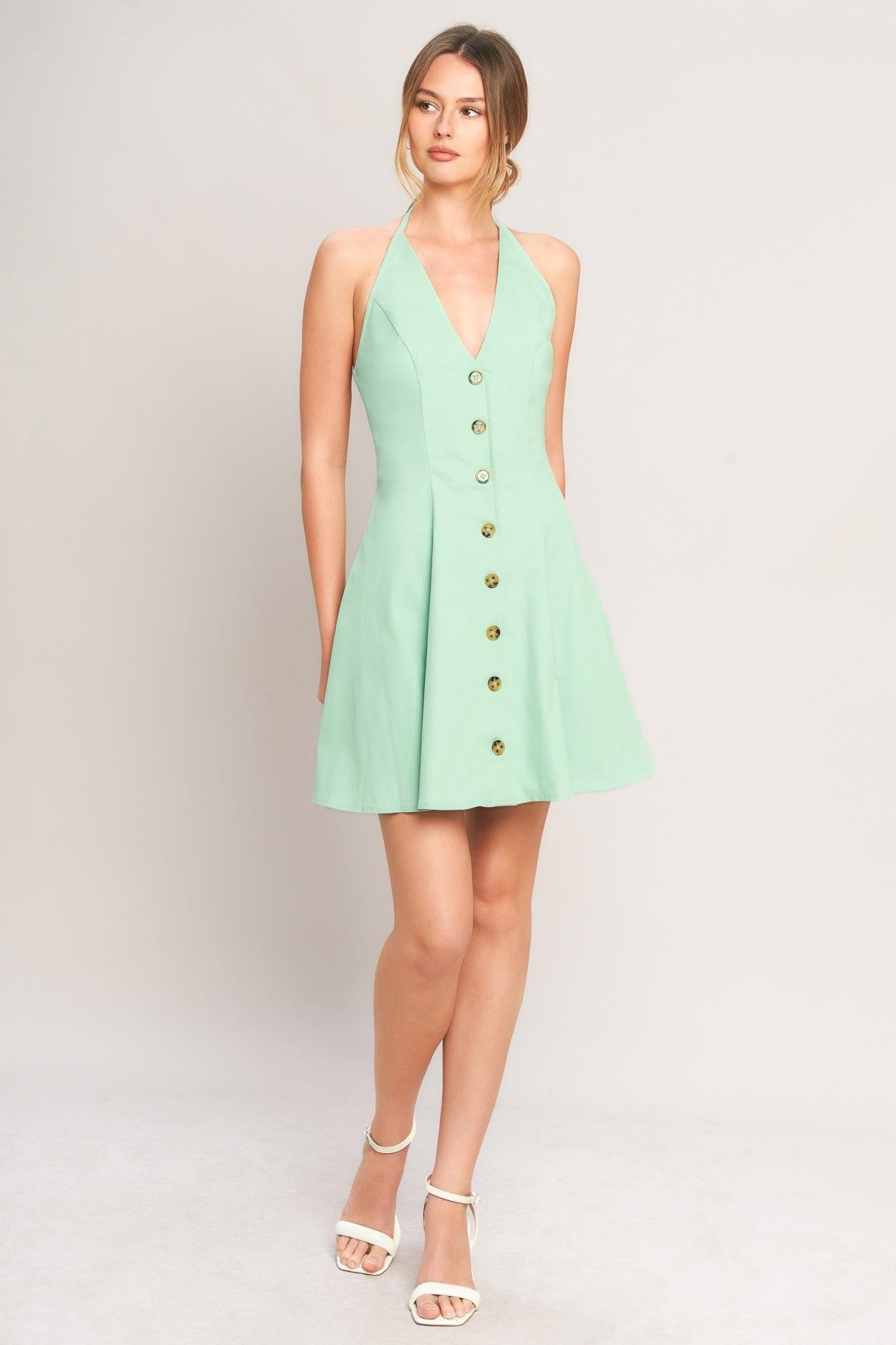 LOVELY CHARM MINT WOVEN MINI DRESS - Glamourous Grace