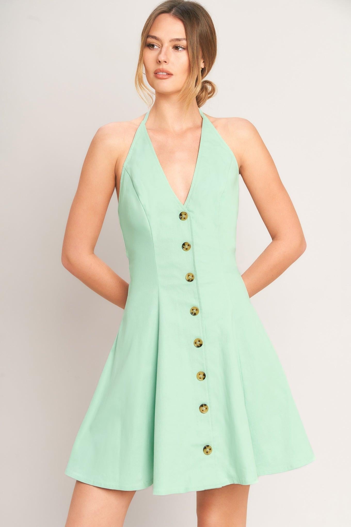 LOVELY CHARM MINT WOVEN MINI DRESS - Glamourous Grace