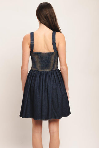 MODERN INDIGO DENIM MINI DRESS - Glamourous Grace