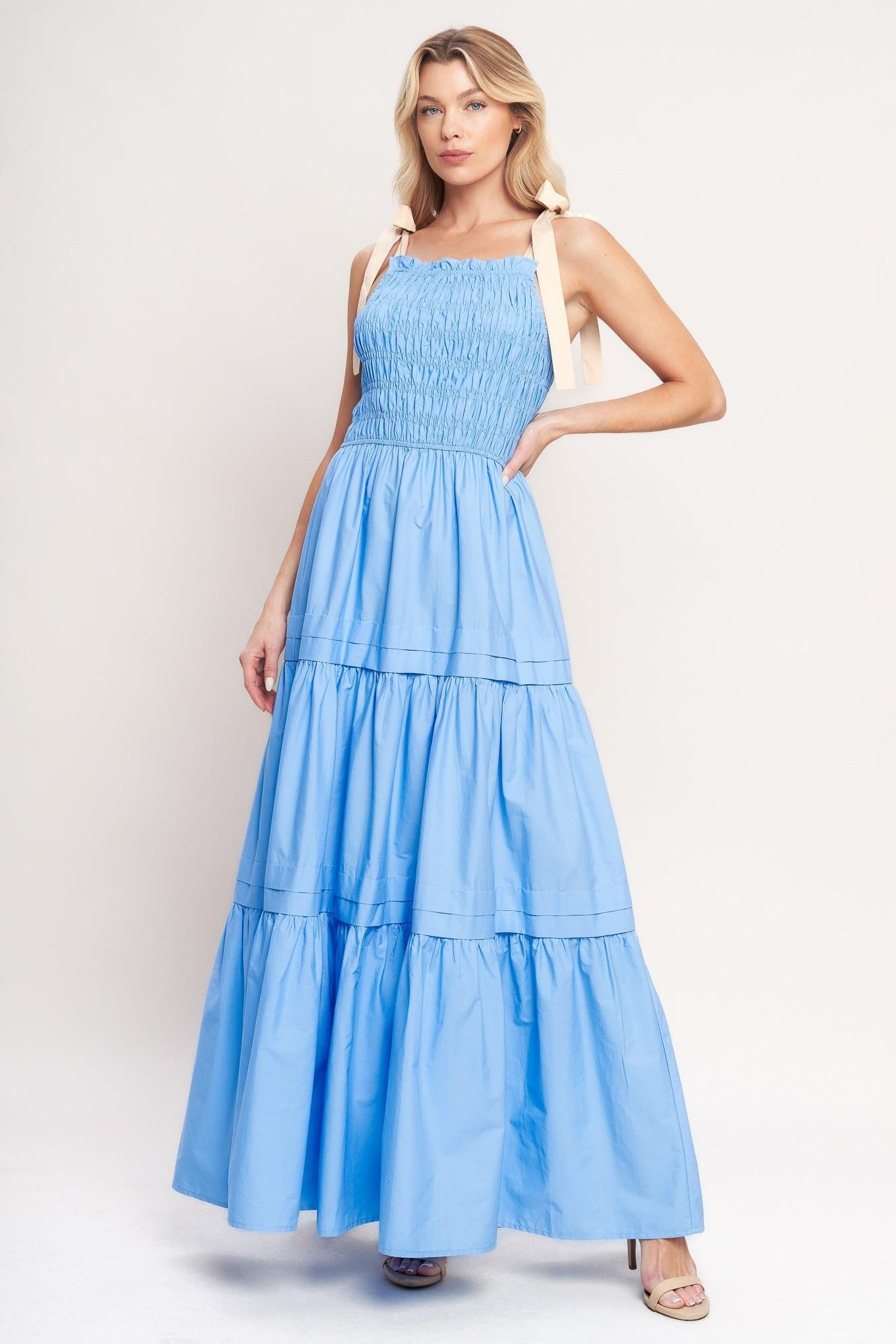 SWEET SERENITY TIERED WOVEN MAXI DRESS - Glamourous Grace