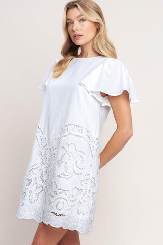 ALL THE RIGHT REASONS WOVEN EYELET DRESS - Glamourous Grace