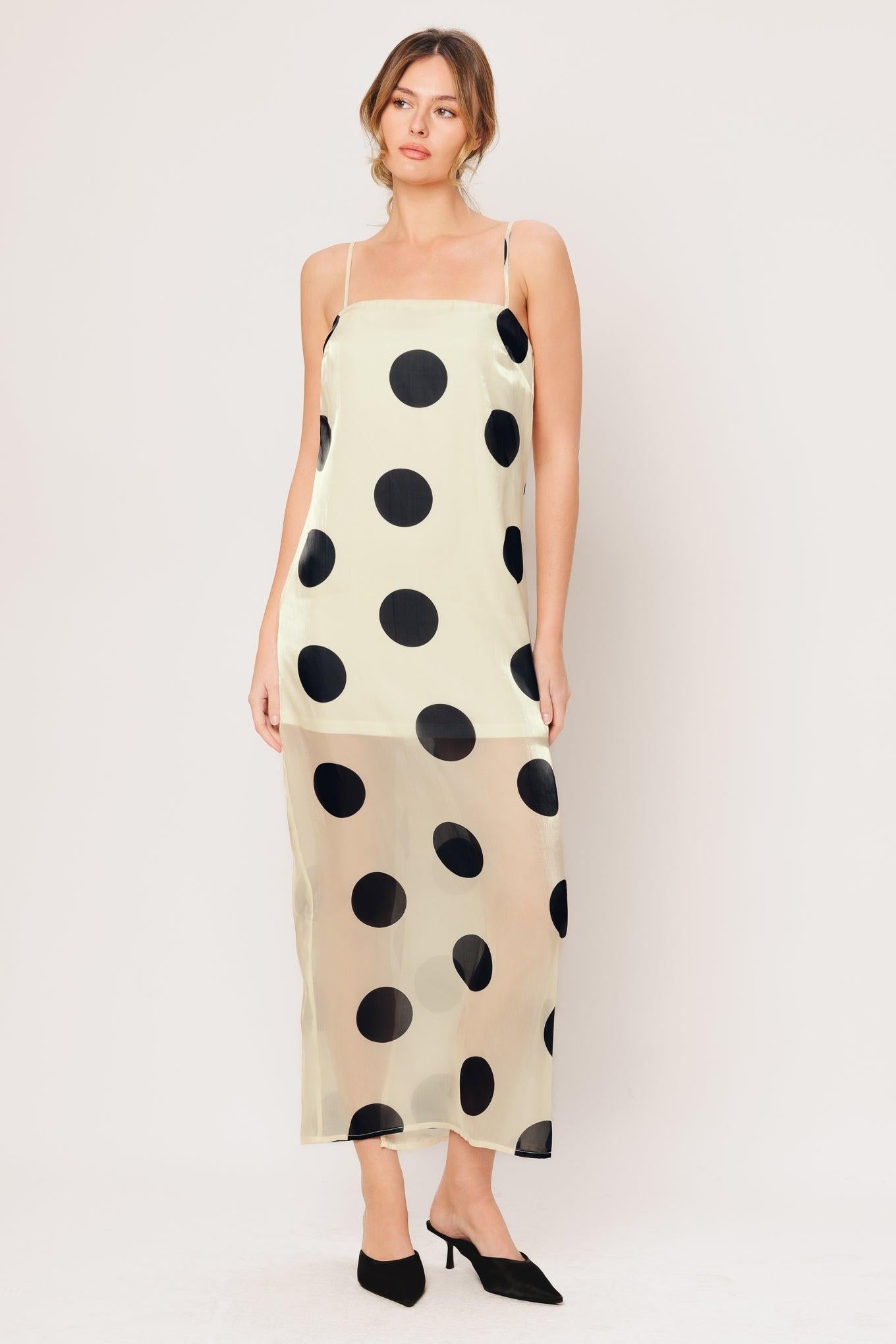 AVANT DOT WOVEN MIDI DRESS - Glamourous Grace