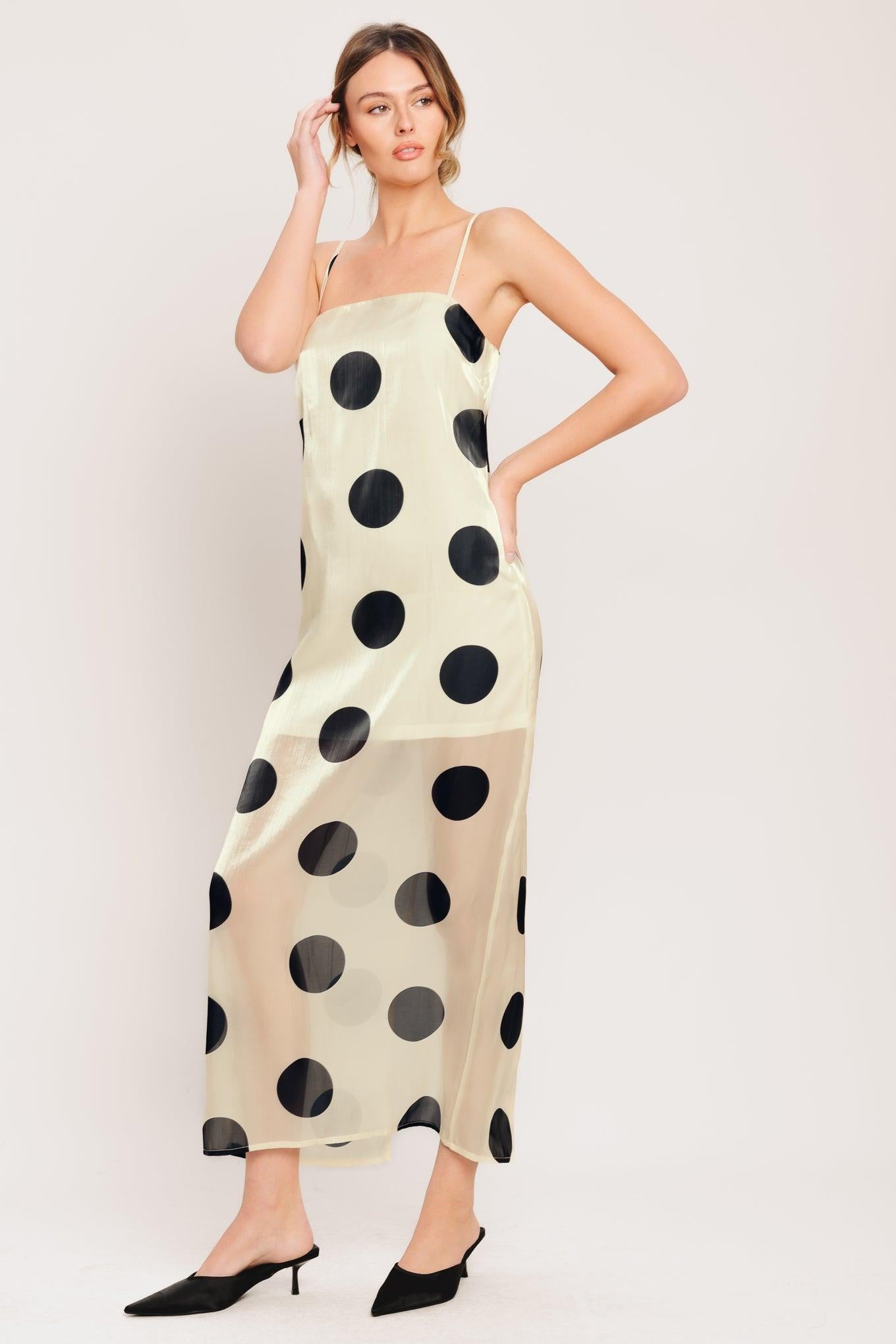 AVANT DOT WOVEN MIDI DRESS - Glamourous Grace