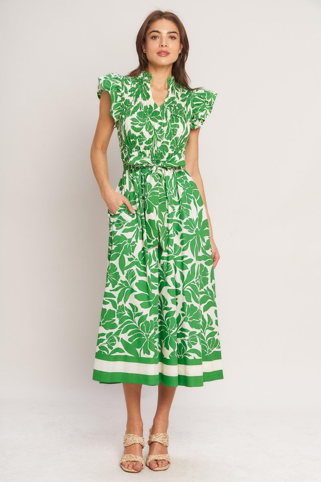 BLOOM ENERGY WOVEN MIDI DRESS - Glamourous Grace